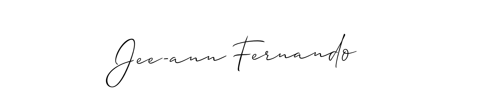 It looks lik you need a new signature style for name Jee-ann Fernando. Design unique handwritten (Allison_Script) signature with our free signature maker in just a few clicks. Jee-ann Fernando signature style 2 images and pictures png